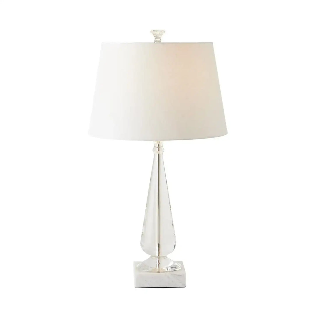 GLOBAL VIEWS, TAPERED CRYSTAL LAMP W/MARBLE BASE, TABLE LAMPS