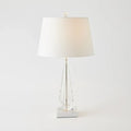 GLOBAL VIEWS, TAPERED CRYSTAL LAMP W/MARBLE BASE, TABLE LAMPS