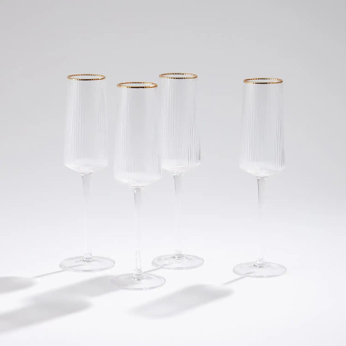 GLOBAL VIEWS S/4 WINSTON CHAMPAGNE GLASSES - Decorative Accents