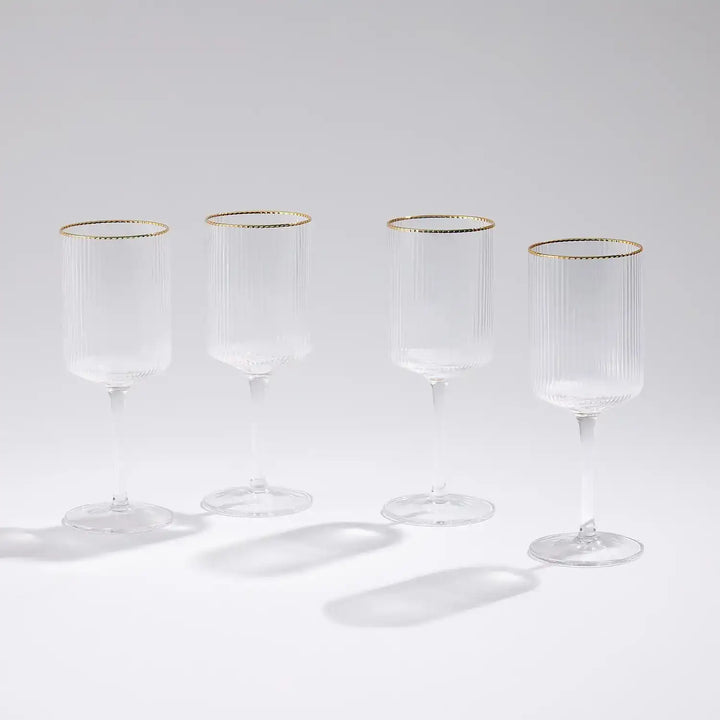 GLOBAL VIEWS S/4 WINSTON WHITE WINE GLASSES - Decorative Accents