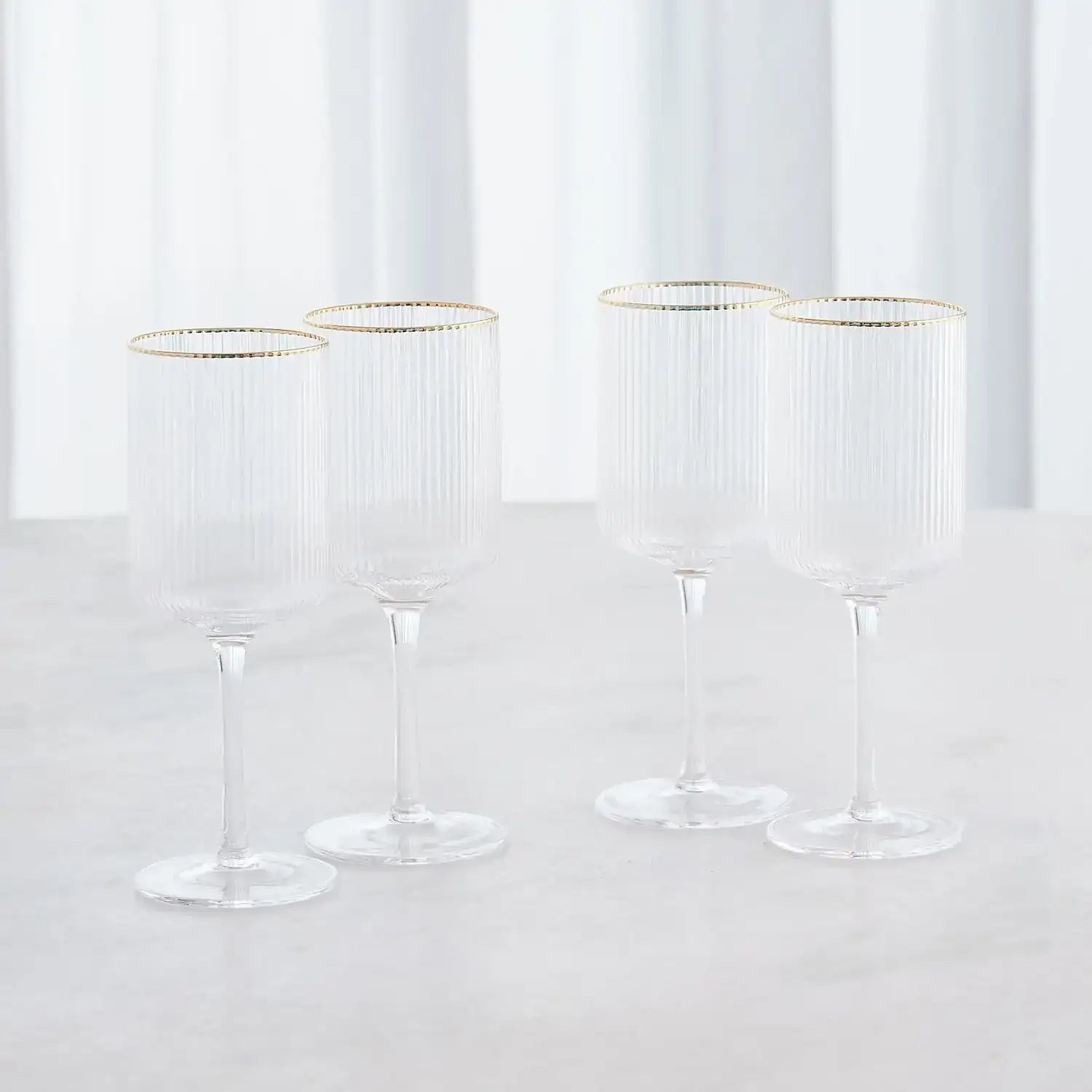 GLOBAL VIEWS S/4 WINSTON WHITE WINE GLASSES - Decorative Accents