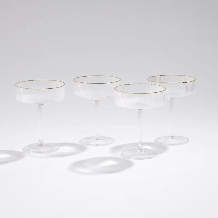 GLOBAL VIEWS S/4 WINSTON COUPE GLASSES - Decorative Accents