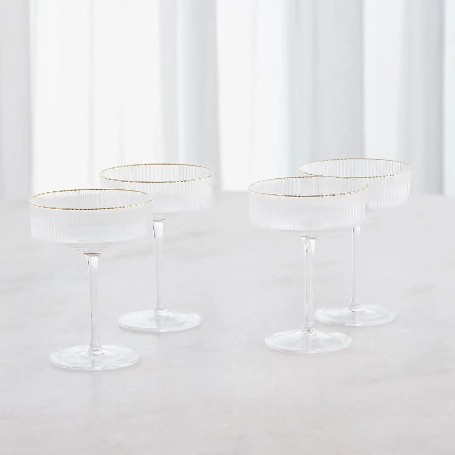 GLOBAL VIEWS S/4 WINSTON COUPE GLASSES - Decorative Accents