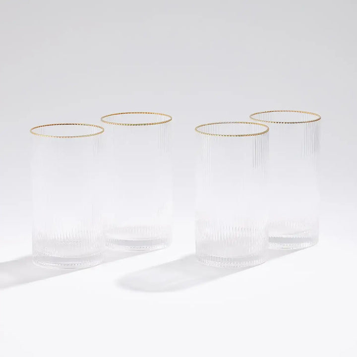 GLOBAL VIEWS S/4 WINSTON HIGHBALL GLASSES - Decorative Accents