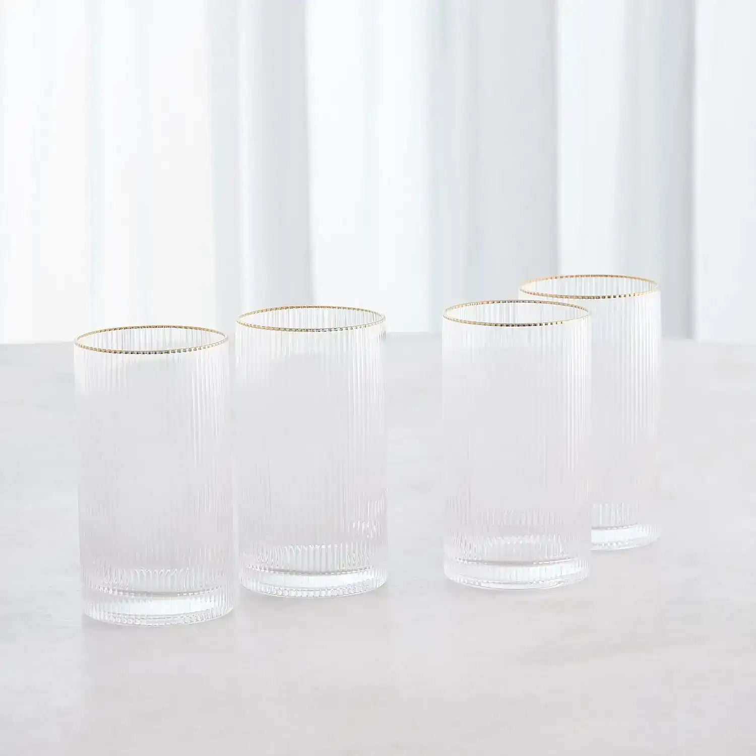 GLOBAL VIEWS S/4 WINSTON HIGHBALL GLASSES - Decorative Accents