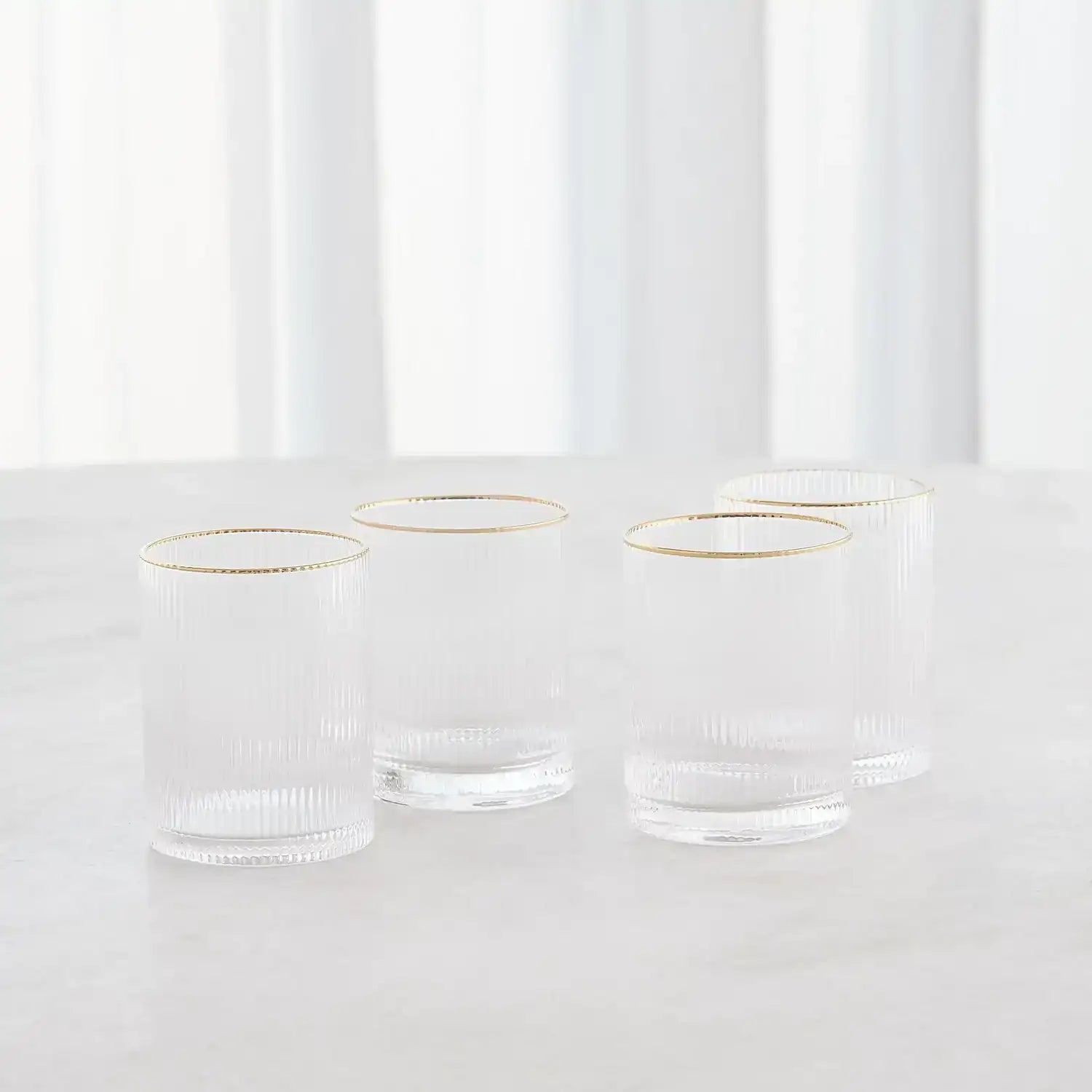 GLOBAL VIEWS S/4 WINSTON DOF GLASSES - Decorative Accents