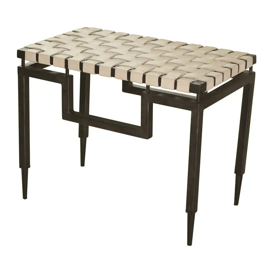 GLOBAL VIEWS IRON/LEATHER BENCH - Benches, Ottoman, Stools