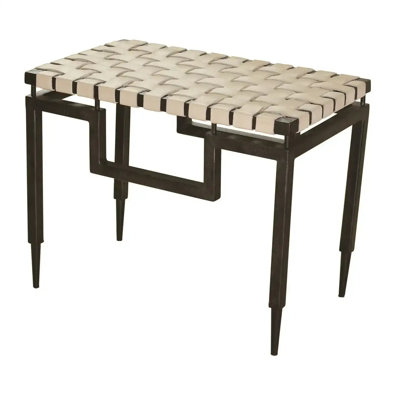 GLOBAL VIEWS IRON/LEATHER BENCH - Benches, Ottoman, Stools