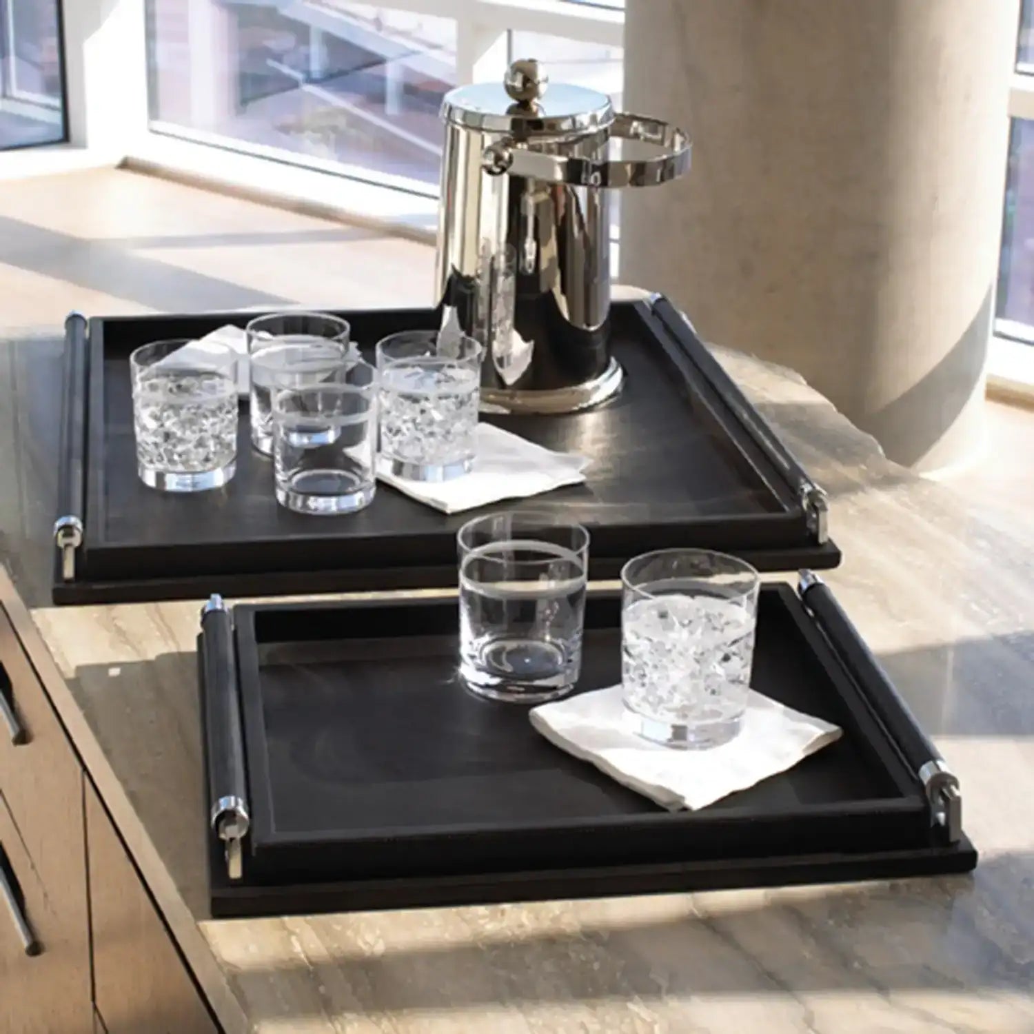 GLOBAL VIEWS WRAPPED HANDLE TRAY - Decorative Accents