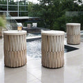 GLOBAL VIEWS ROUND TEETER TOTTER STONE TABLE - Side
