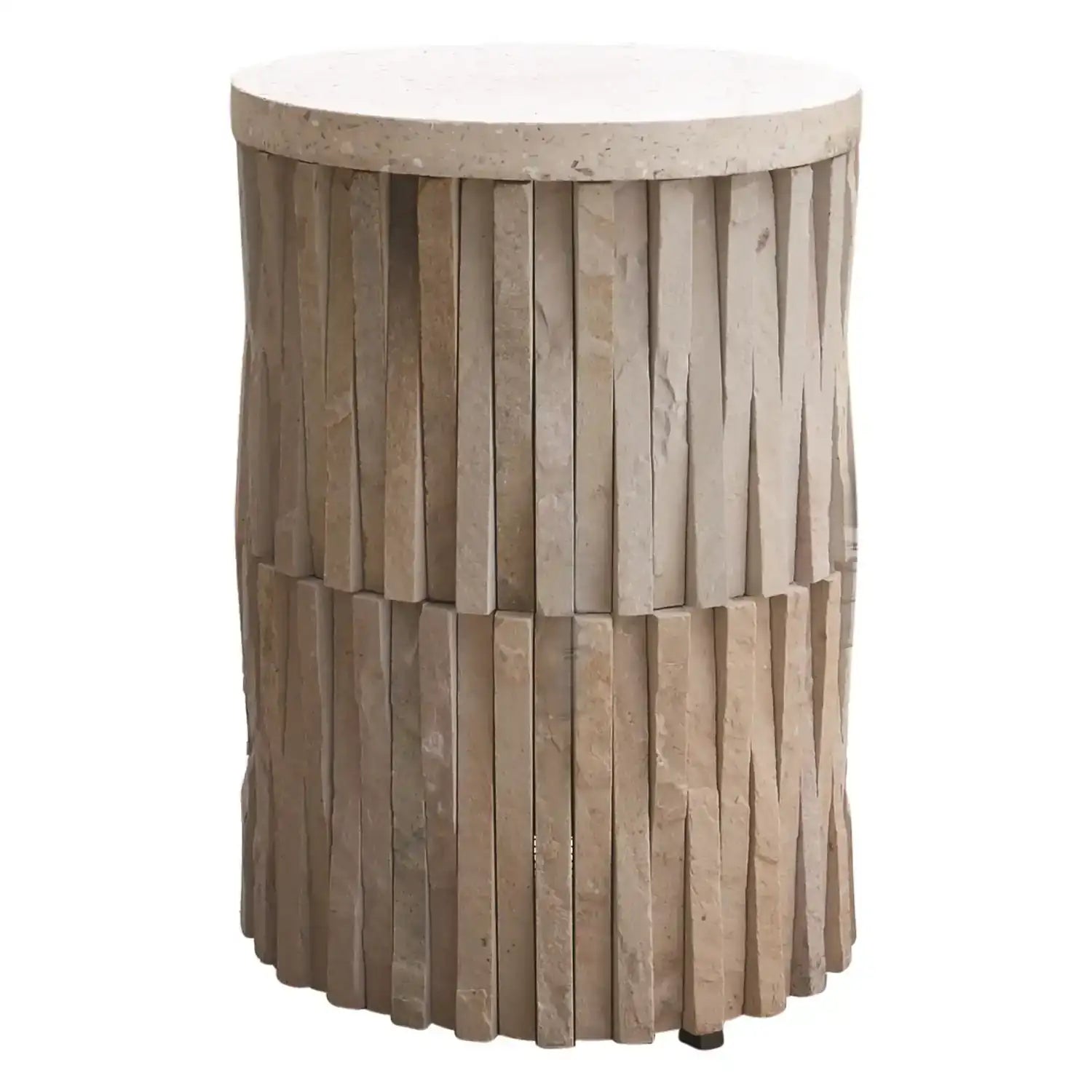 GLOBAL VIEWS ROUND TEETER TOTTER STONE TABLE - Side