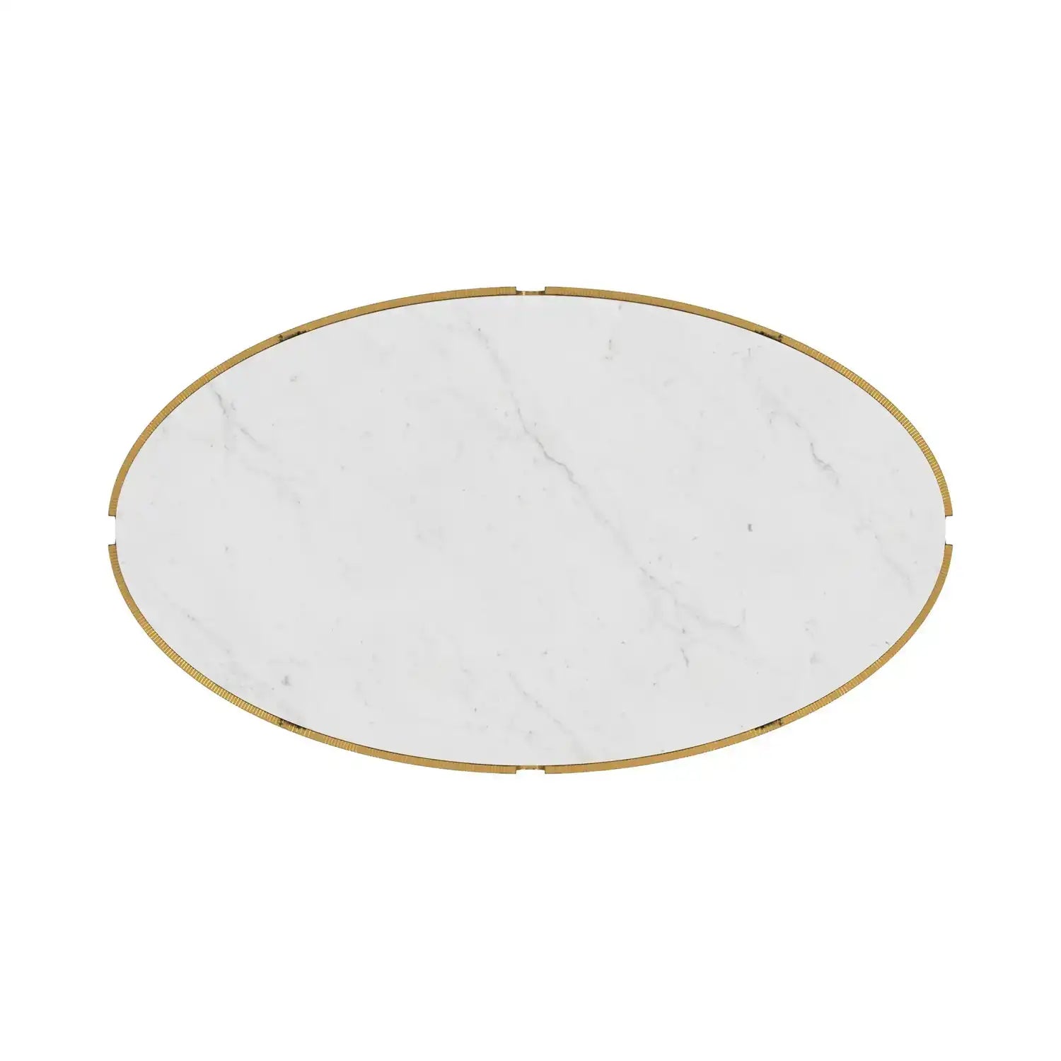 GLOBAL VIEWS IRON AND STONE OVAL COFFEE TABLE - Coffee