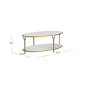 GLOBAL VIEWS IRON AND STONE OVAL COFFEE TABLE - Coffee