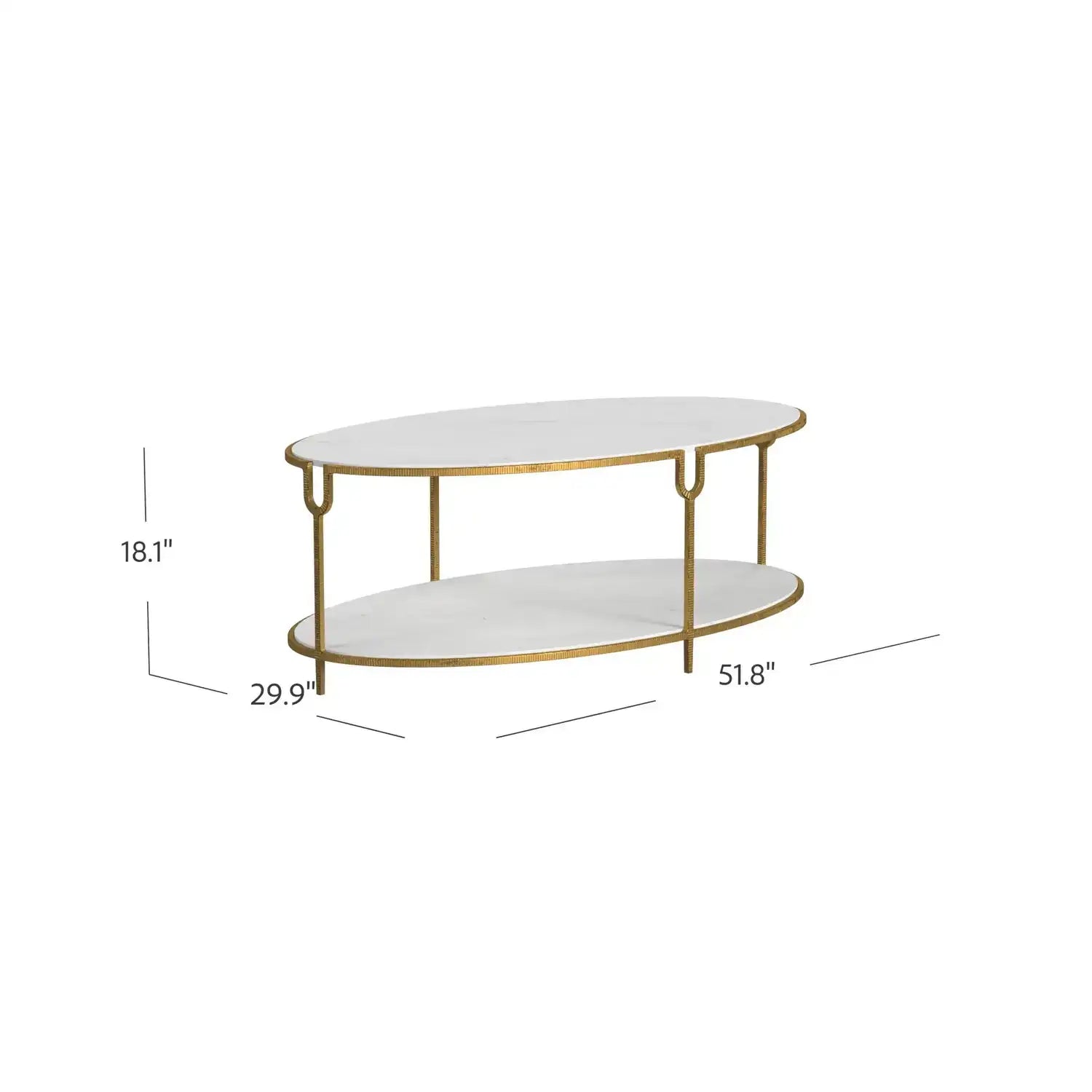 GLOBAL VIEWS IRON AND STONE OVAL COFFEE TABLE - Coffee