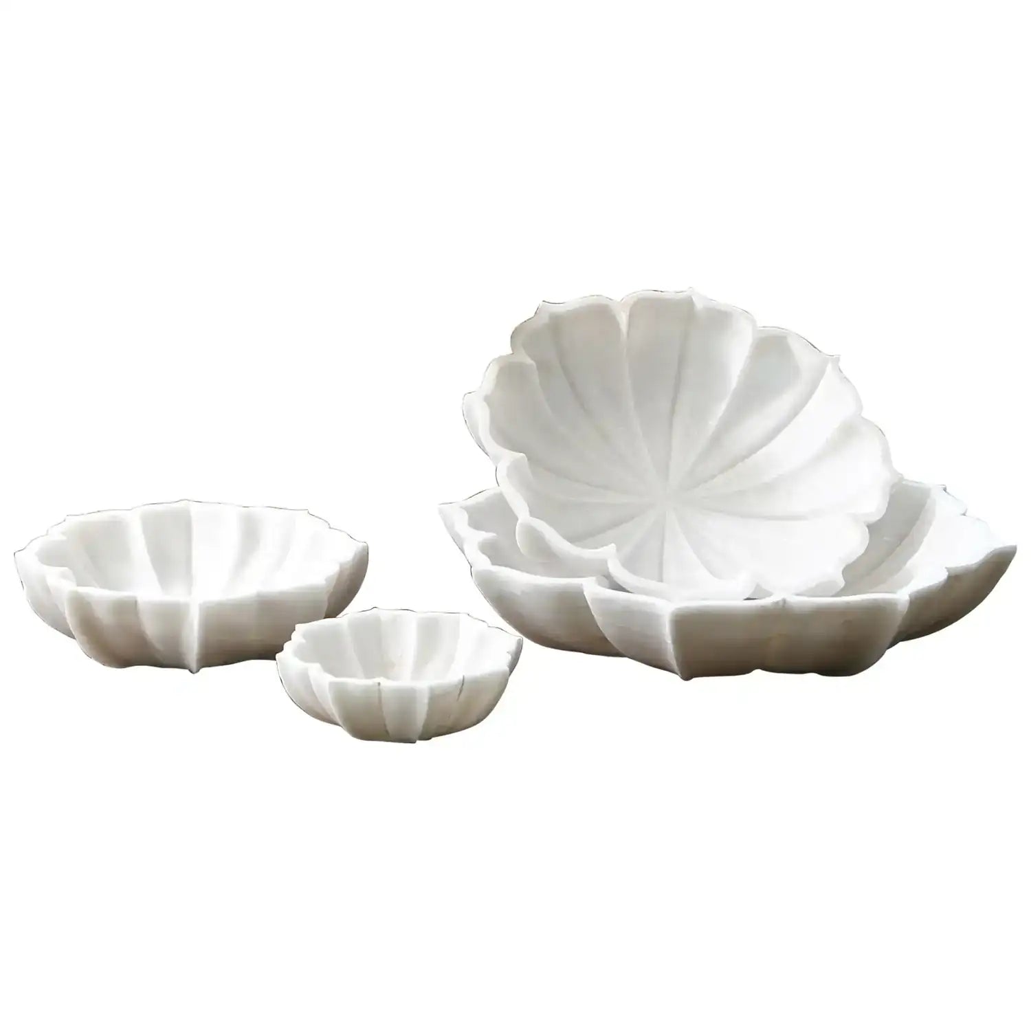 GLOBAL VIEWS MARBLE PETAL BOWL - Decorative Accents