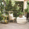 GLOBAL VIEWS ROUND TEETER TOTTER STONE COCKTAIL TABLE - Coffee