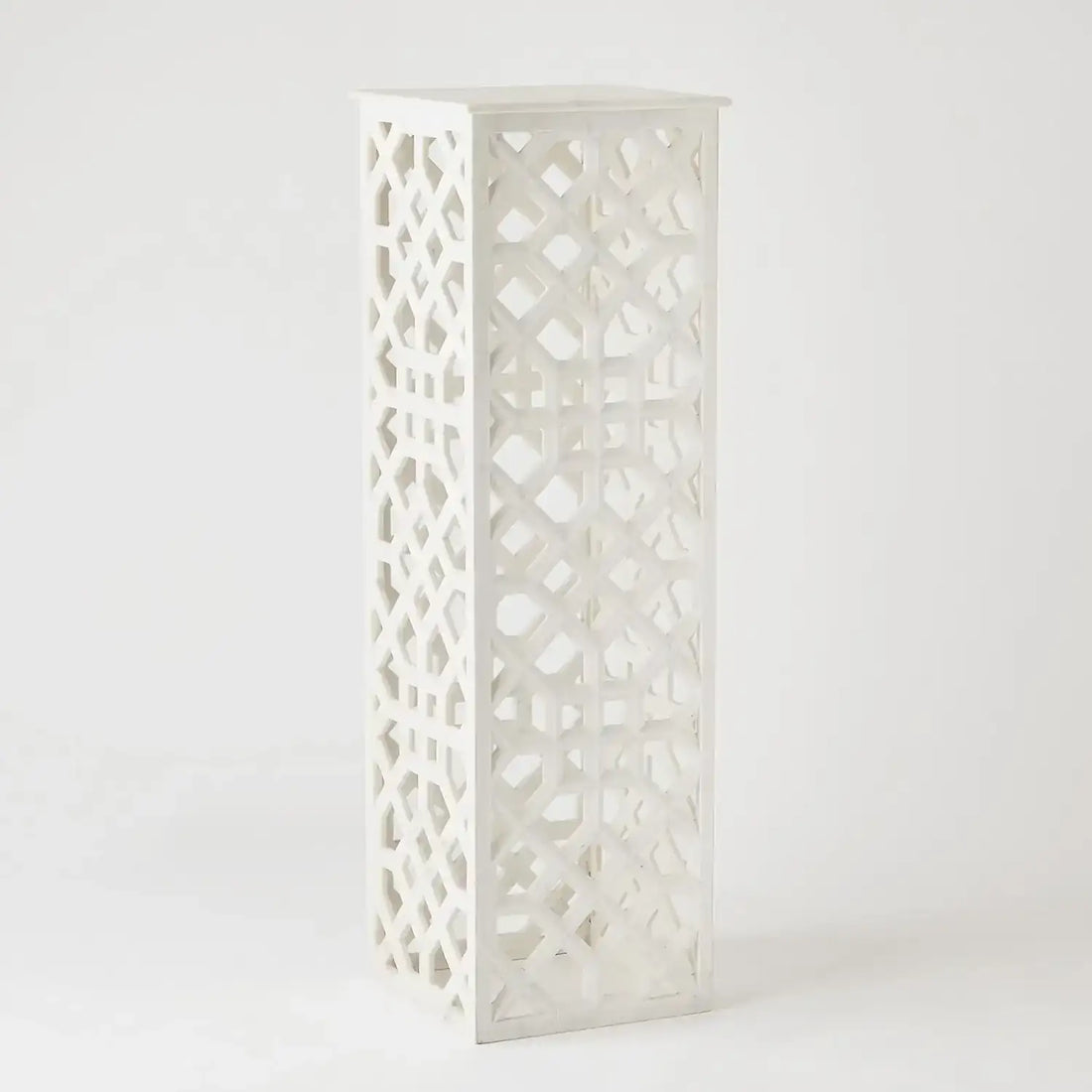 GLOBAL VIEWS MARBLE FRET PEDESTAL - Decorative Accents