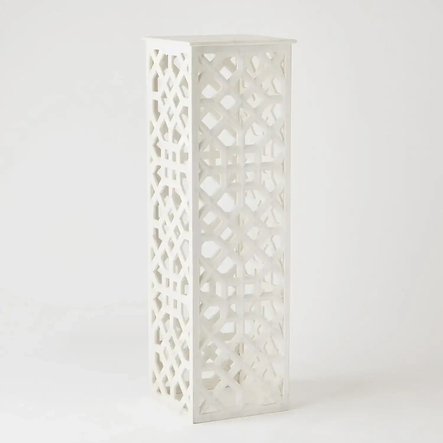 GLOBAL VIEWS MARBLE FRET PEDESTAL - Decorative Accents