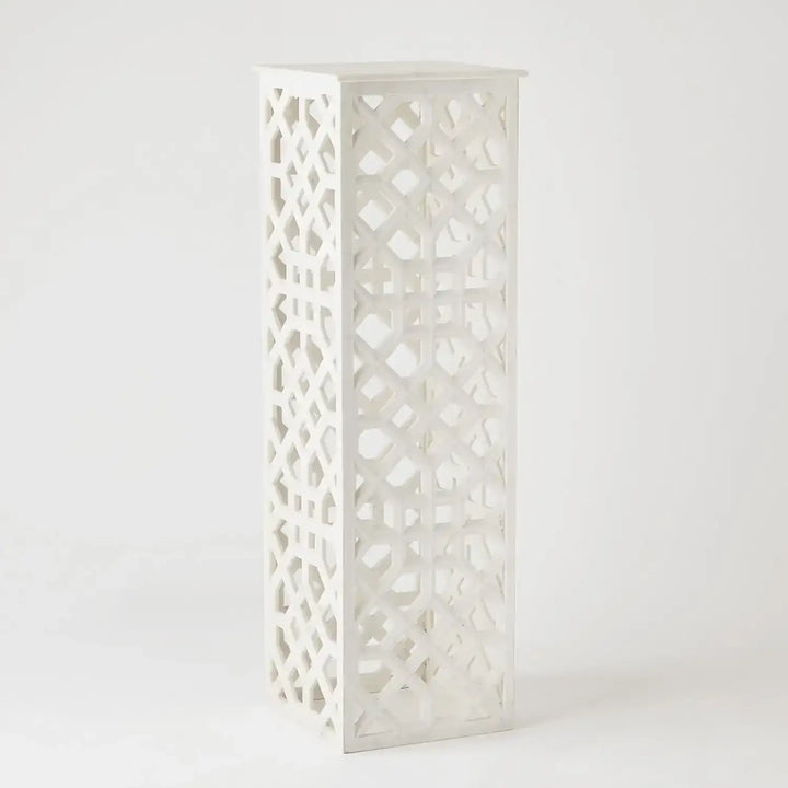 GLOBAL VIEWS MARBLE FRET PEDESTAL - Decorative Accents