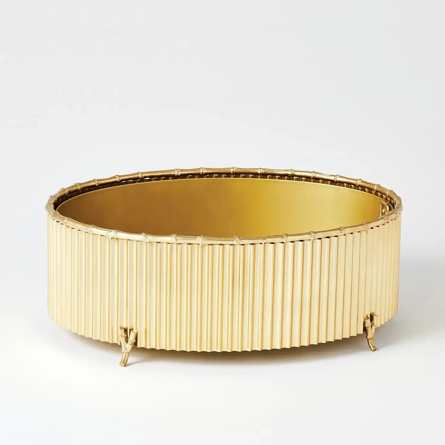 GLOBAL VIEWS CORRUGATED BAMBOO CACHEPOT - Decorative Accents