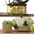 GLOBAL VIEWS CORRUGATED BAMBOO CACHEPOT - Decorative Accents