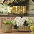 GLOBAL VIEWS CORRUGATED BAMBOO CACHEPOT - Decorative Accents