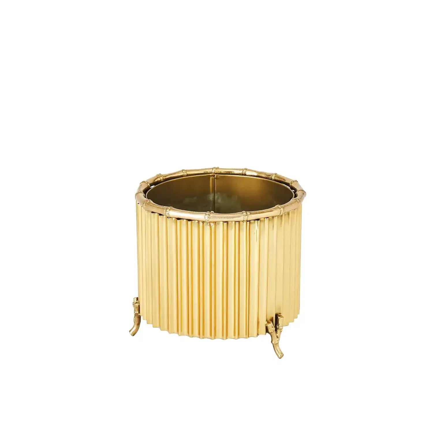 GLOBAL VIEWS CORRUGATED BAMBOO CACHEPOT - Decorative Accents