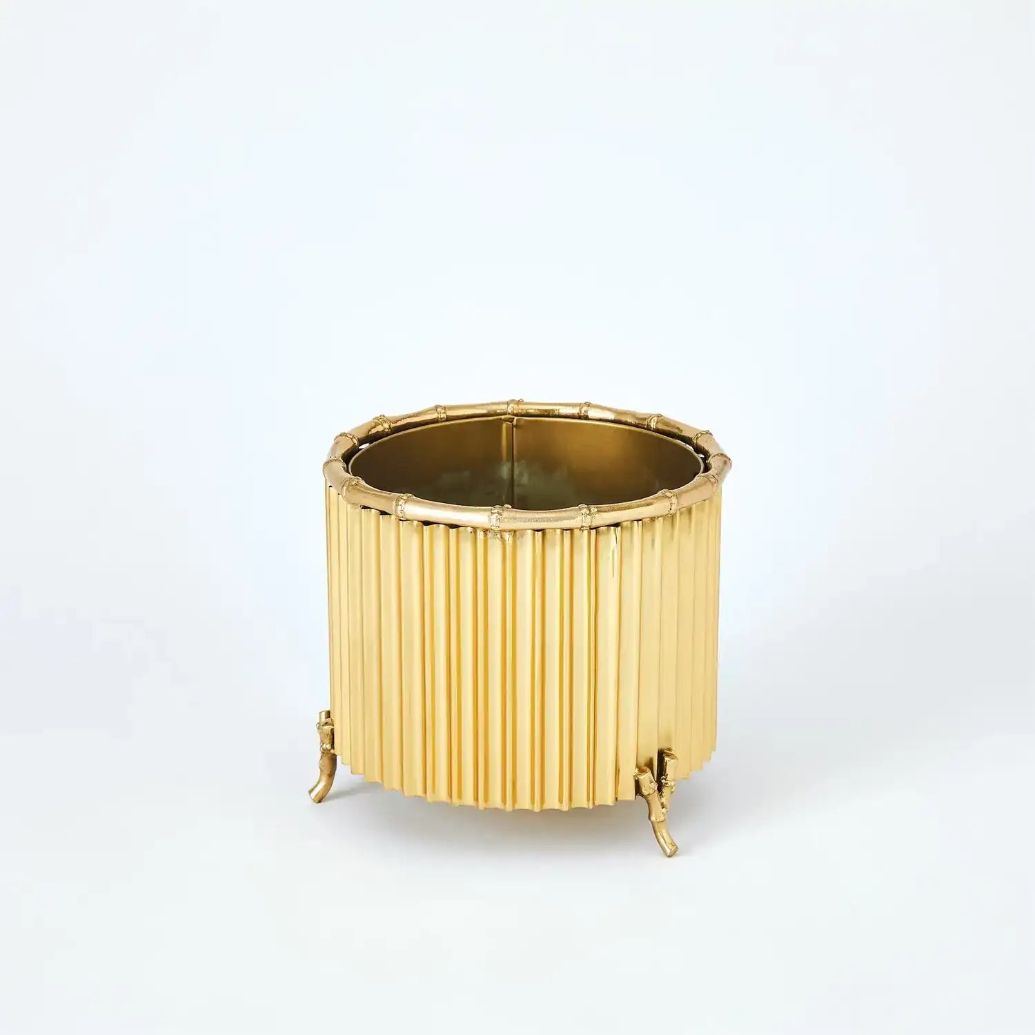 GLOBAL VIEWS CORRUGATED BAMBOO CACHEPOT - Decorative Accents