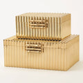 GLOBAL VIEWS CORRUGATED BAMBOO BOX - Decorative Accents