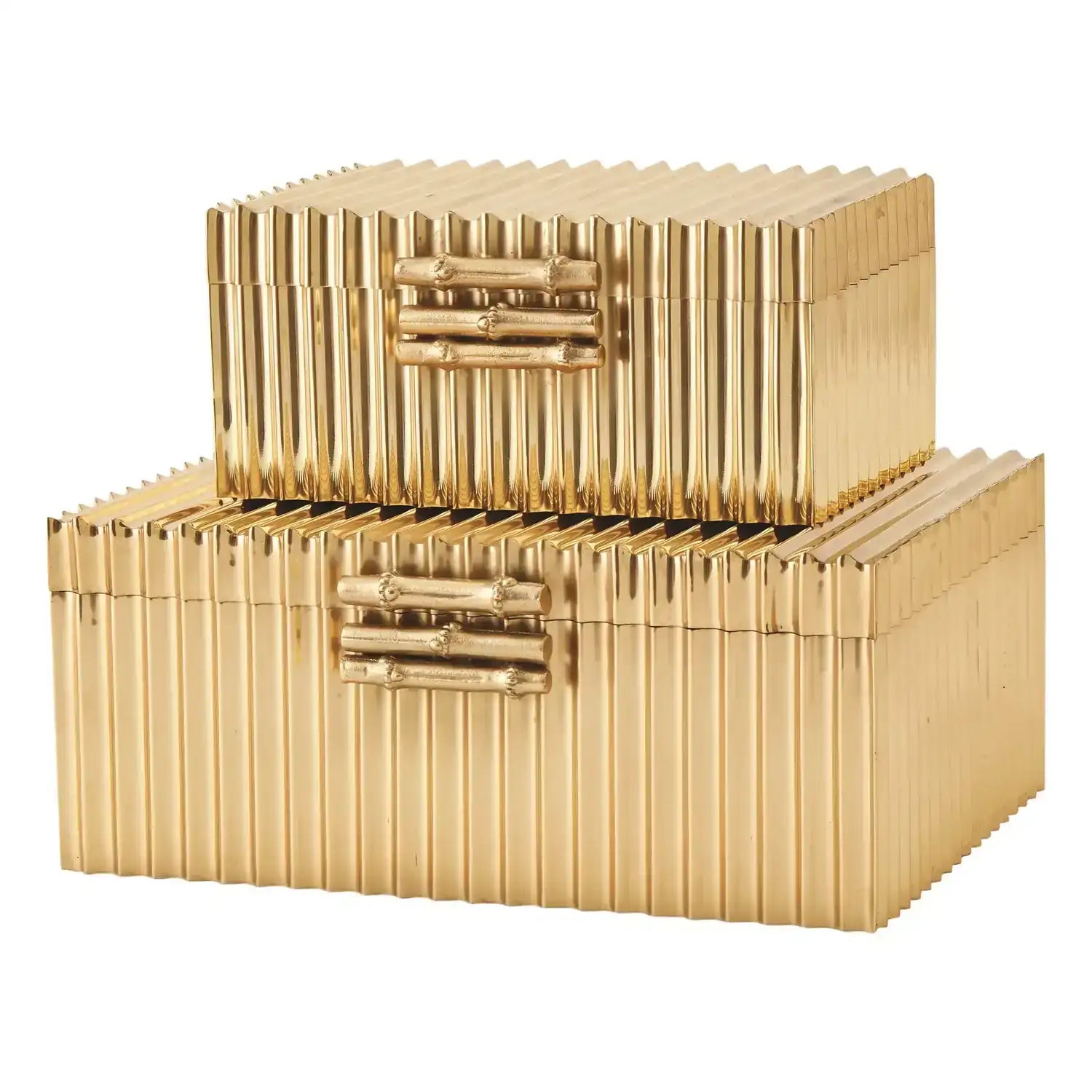 GLOBAL VIEWS CORRUGATED BAMBOO BOX - Decorative Accents