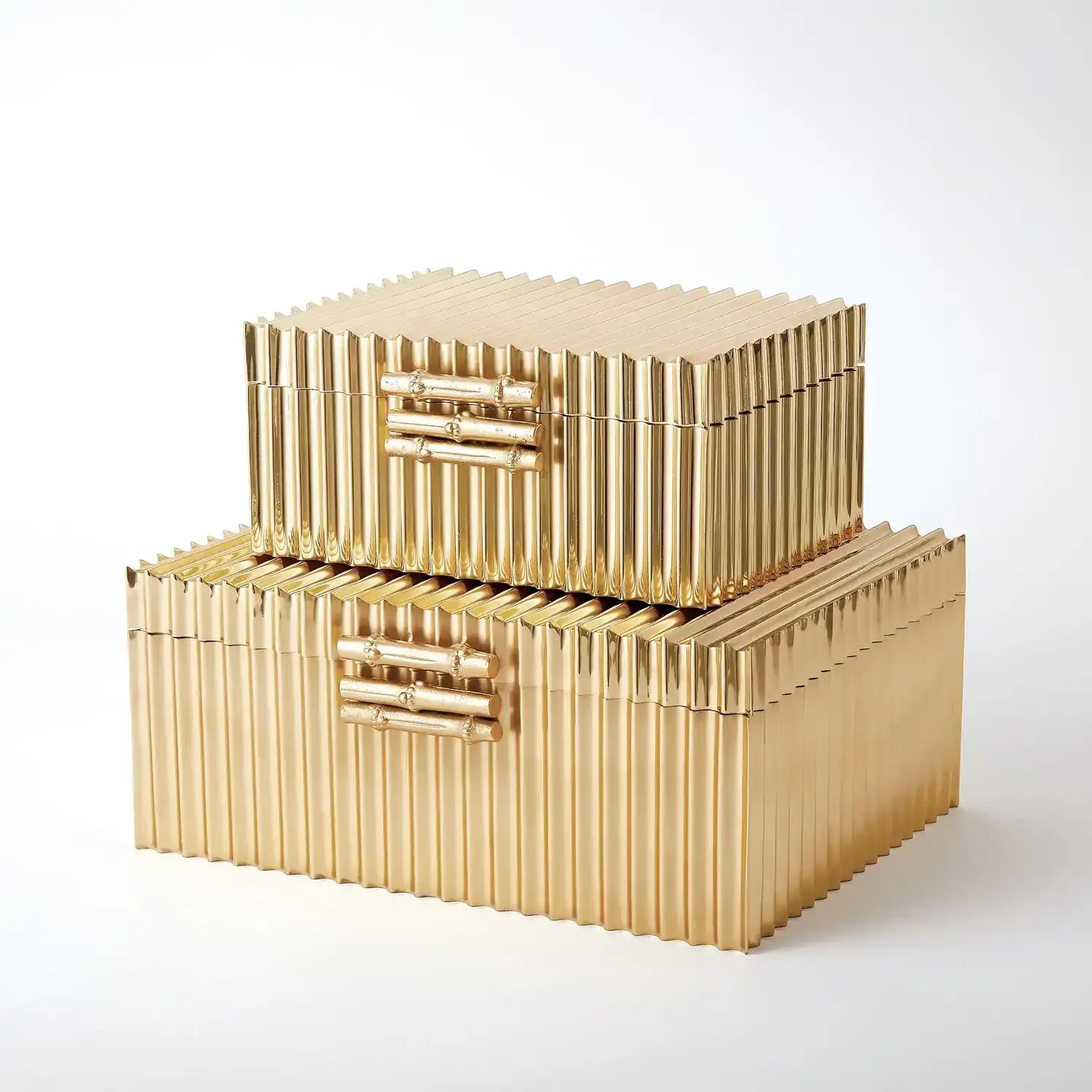 GLOBAL VIEWS CORRUGATED BAMBOO BOX - Decorative Accents