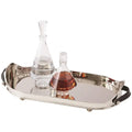 GLOBAL VIEWS DRINKS TRAY W/LEATHER HANDLES - Decorative Accents