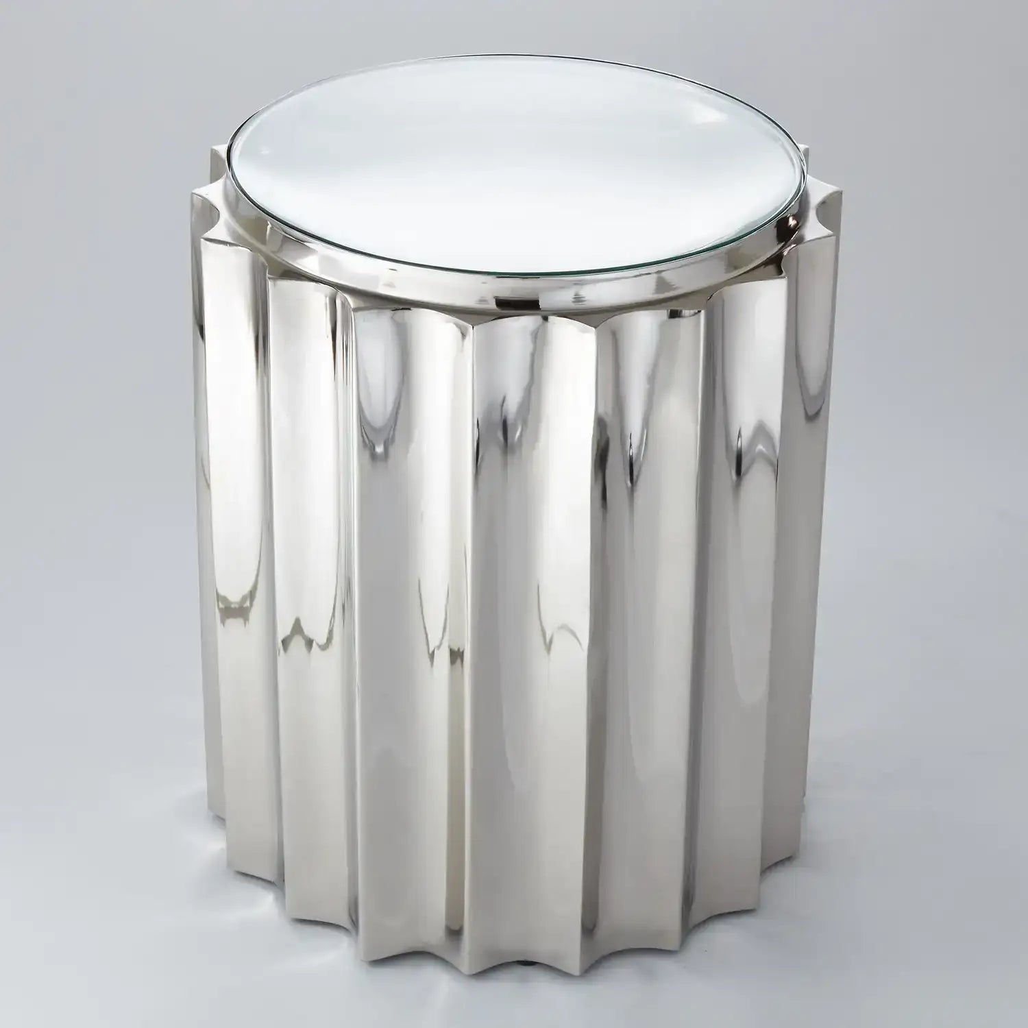 GLOBAL VIEWS FLUTED COLUMN TABLE - Side