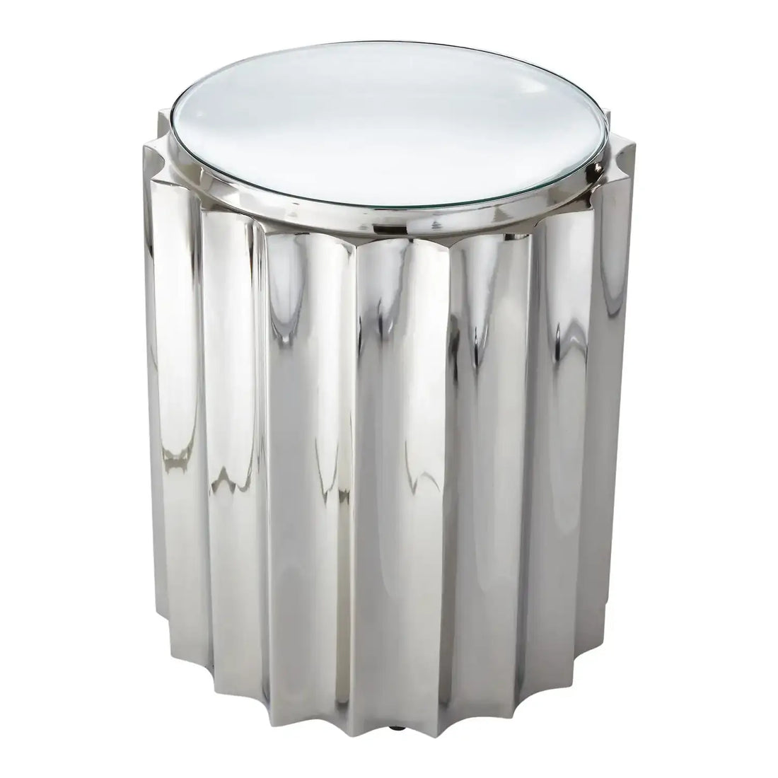 GLOBAL VIEWS FLUTED COLUMN TABLE - Side