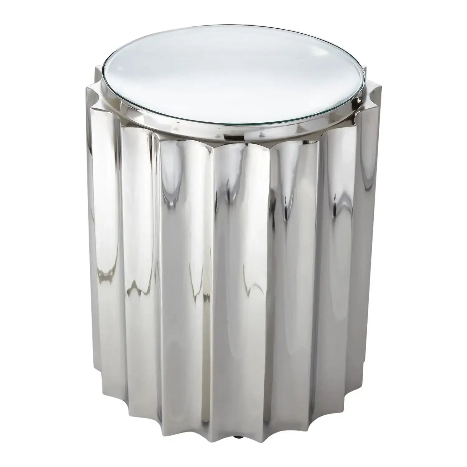 GLOBAL VIEWS FLUTED COLUMN TABLE - Side