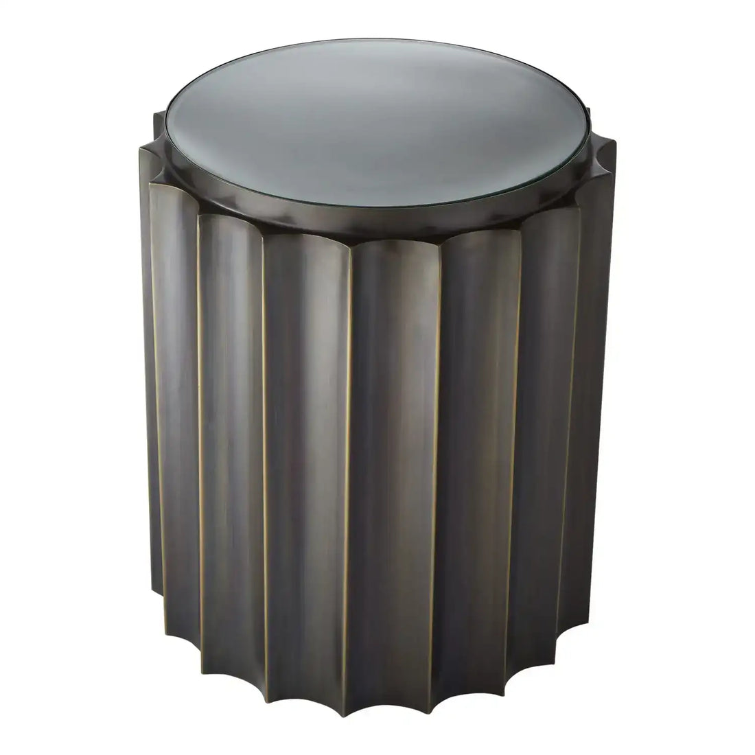 GLOBAL VIEWS FLUTED COLUMN TABLE - Side