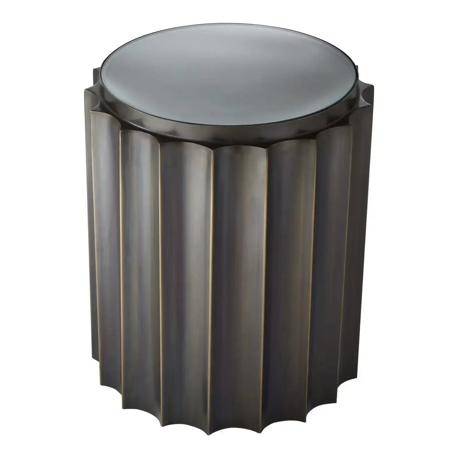 GLOBAL VIEWS FLUTED COLUMN TABLE - Side