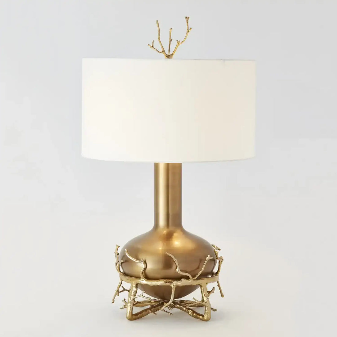 GLOBAL VIEWS, FAT BRASS TWIG TABLE LAMP, TABLE LAMPS