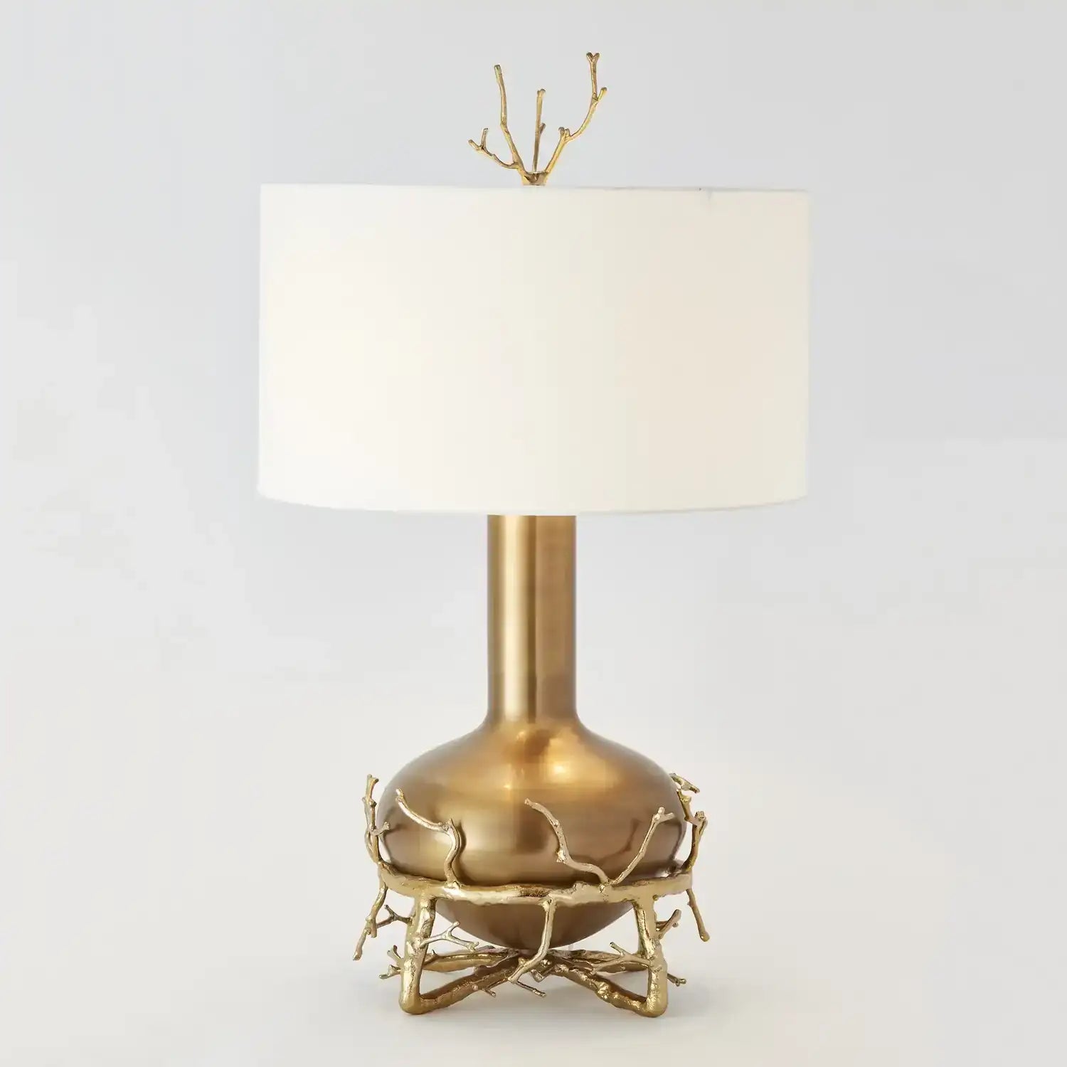 GLOBAL VIEWS, FAT BRASS TWIG TABLE LAMP, TABLE LAMPS