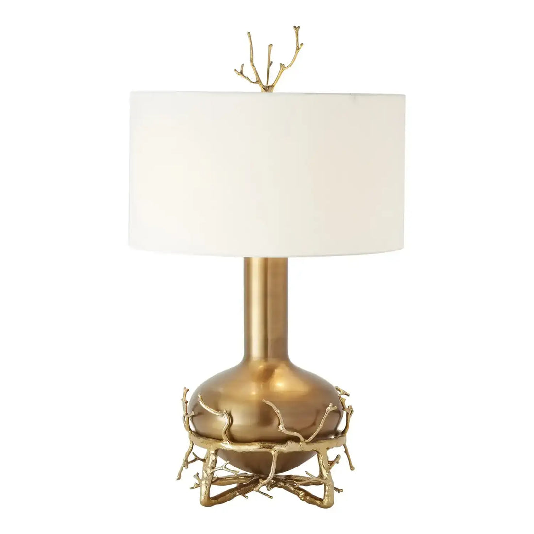 GLOBAL VIEWS, FAT BRASS TWIG TABLE LAMP, TABLE LAMPS