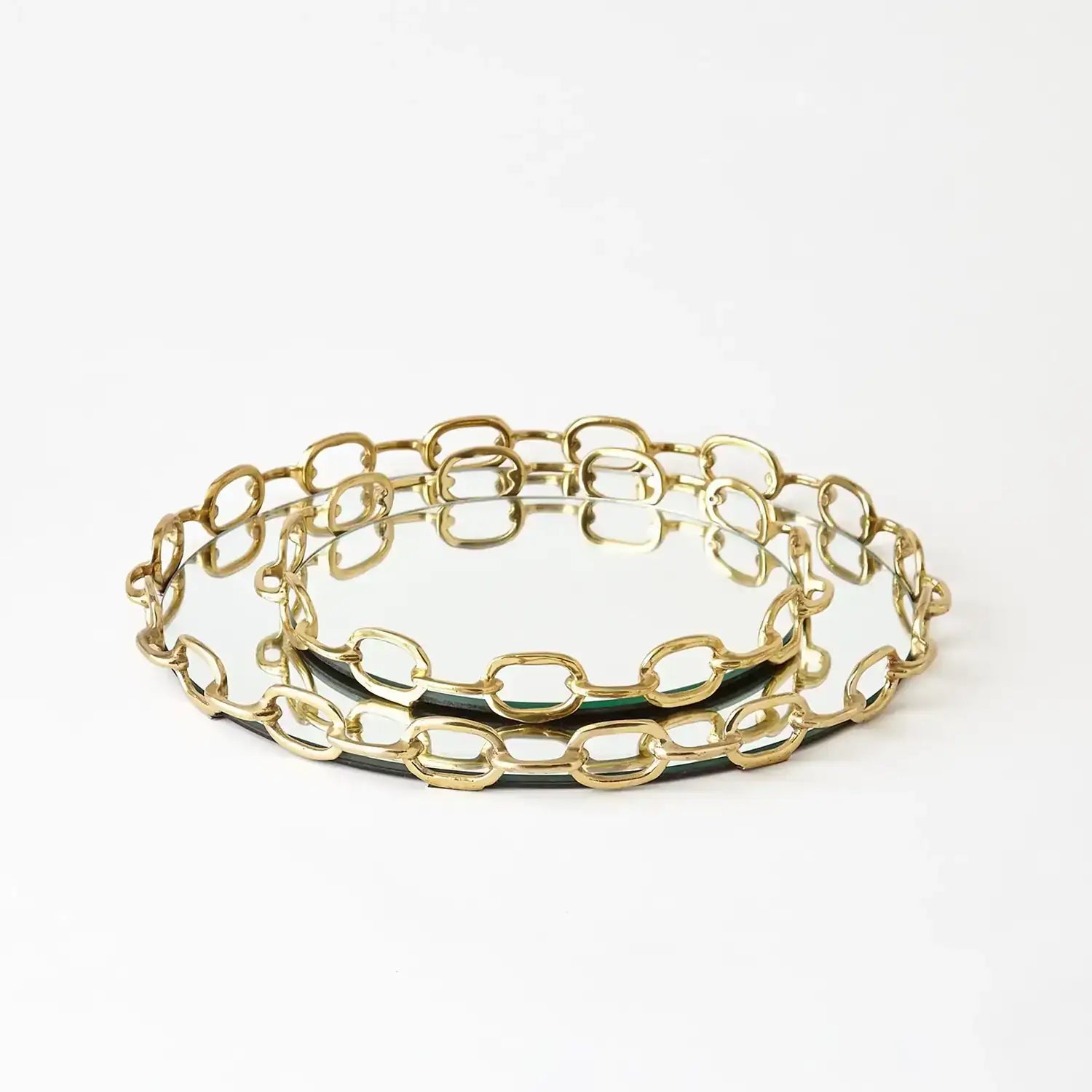 GLOBAL VIEWS LINKED MIRRORED TRAY - Decorative Accents