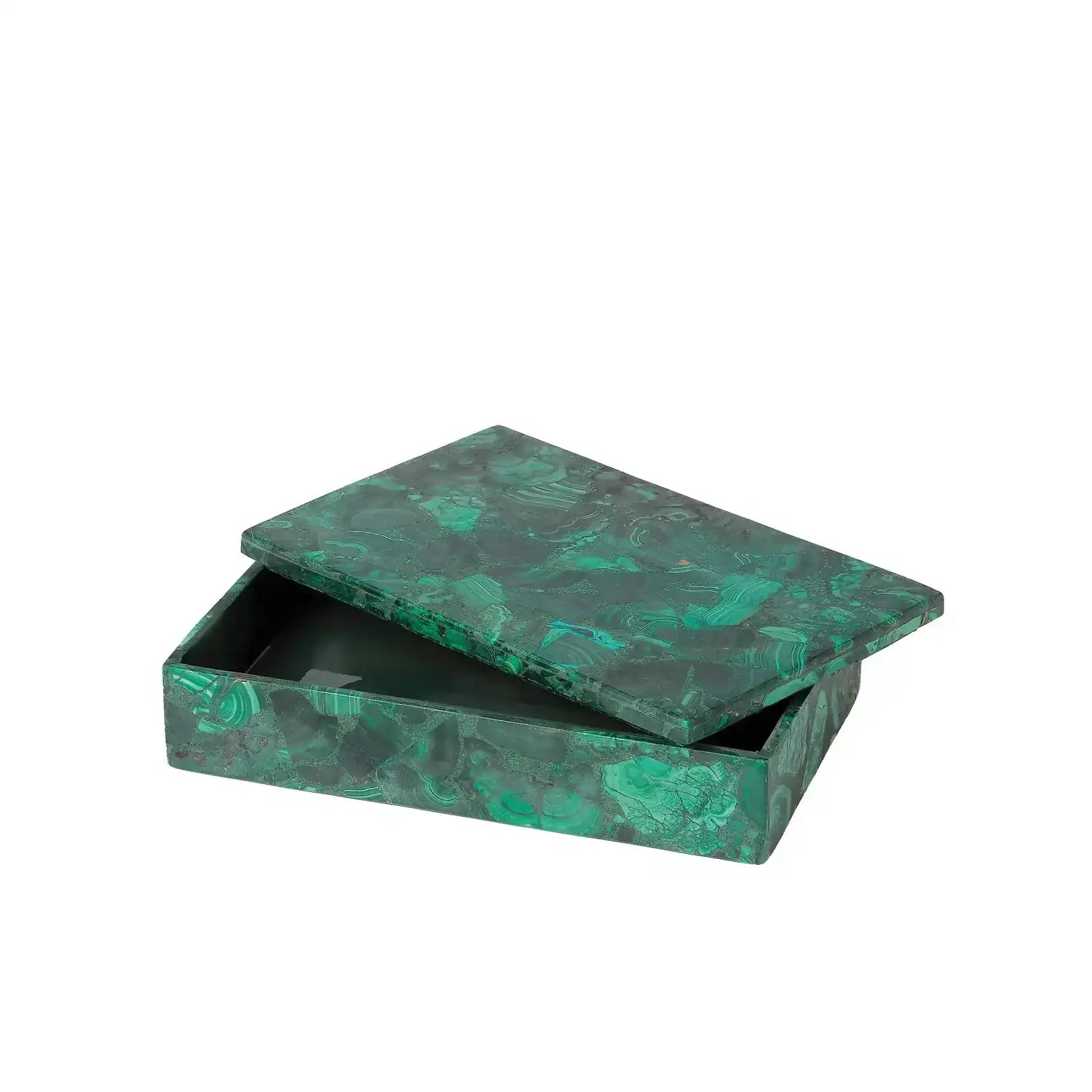 GLOBAL VIEWS MALACHITE STONE BOX - Decorative Accents