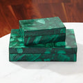 GLOBAL VIEWS MALACHITE STONE BOX - Decorative Accents