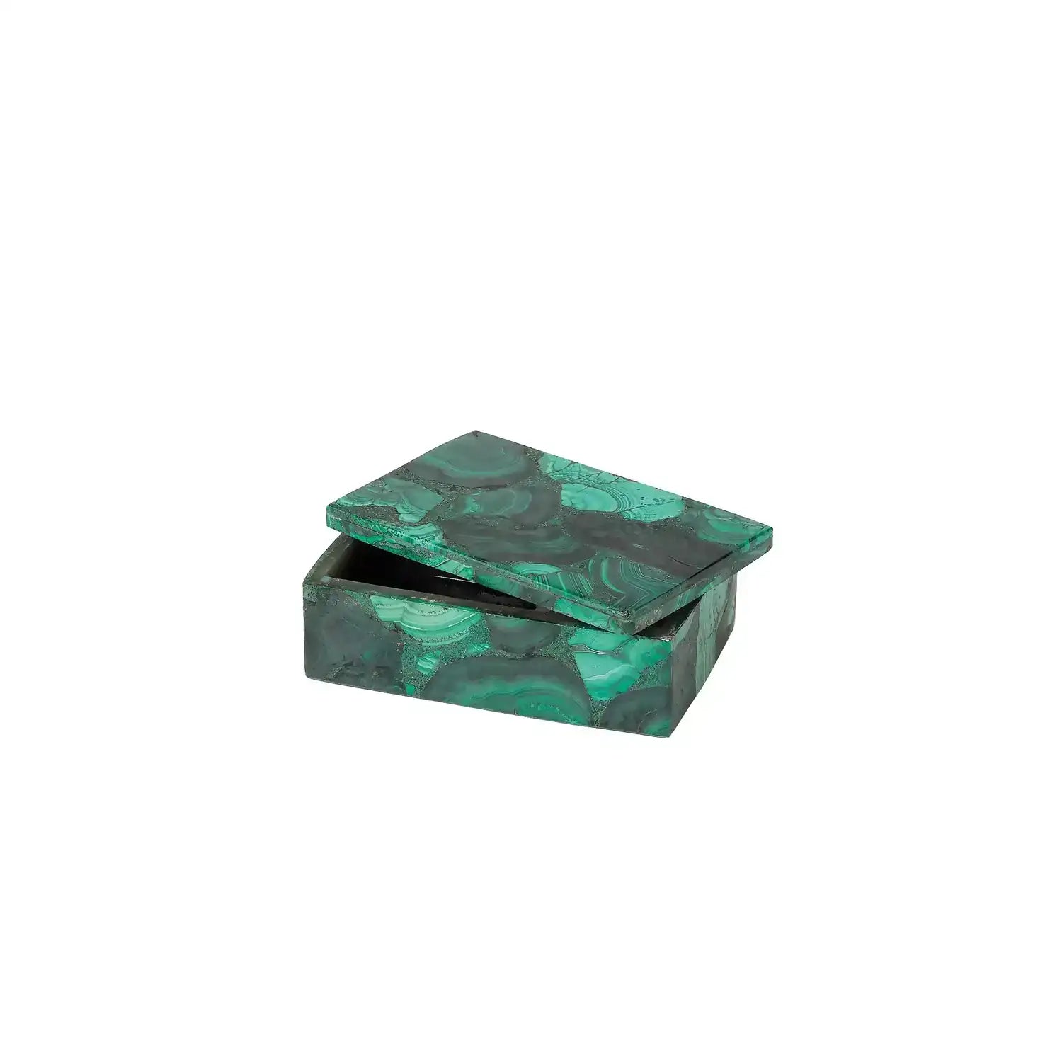 GLOBAL VIEWS MALACHITE STONE BOX - Decorative Accents