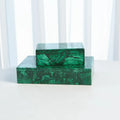 GLOBAL VIEWS MALACHITE STONE BOX - Decorative Accents