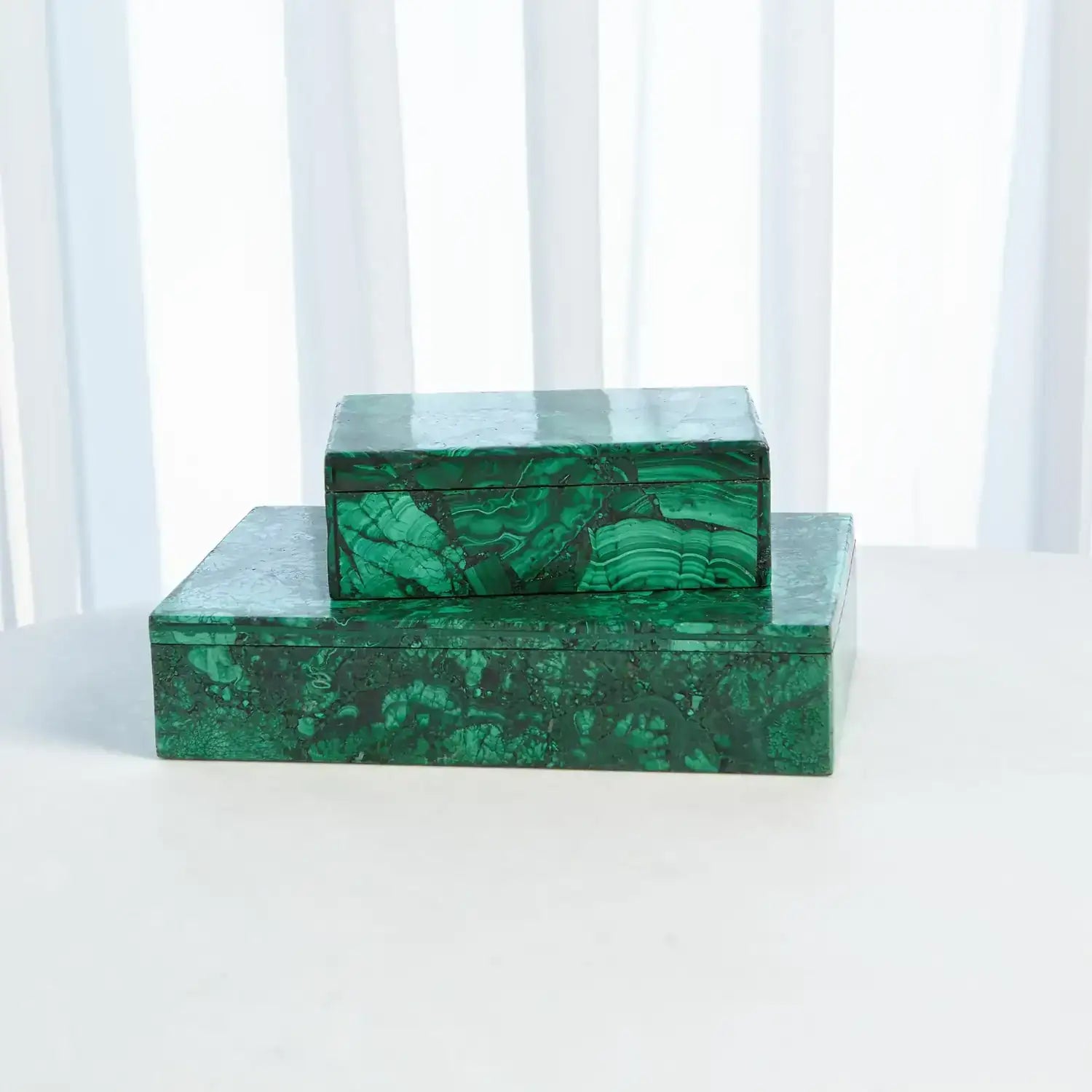 GLOBAL VIEWS MALACHITE STONE BOX - Decorative Accents