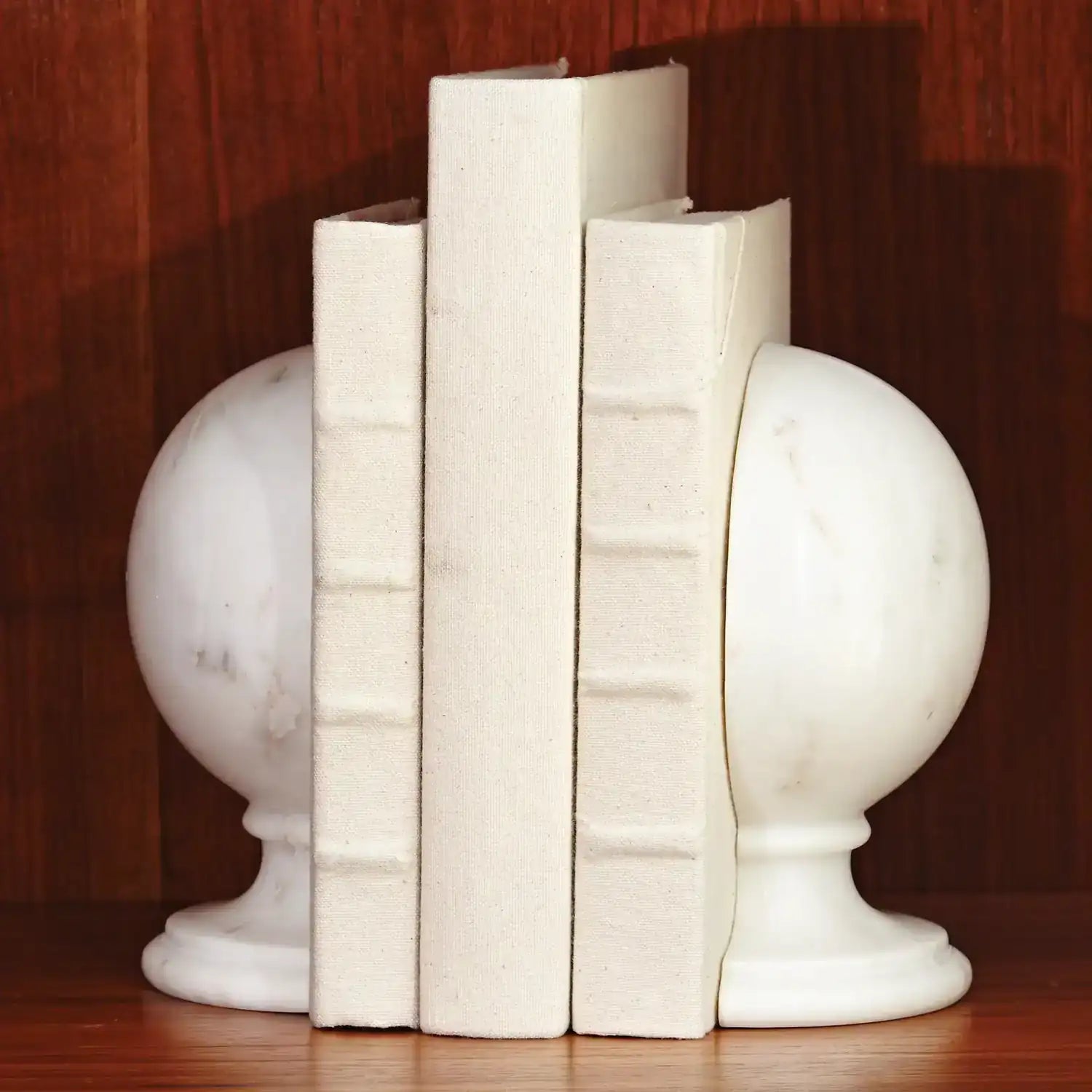 GLOBAL VIEWS MARBLE SPHERE BOOKENDS - Decorative Accents