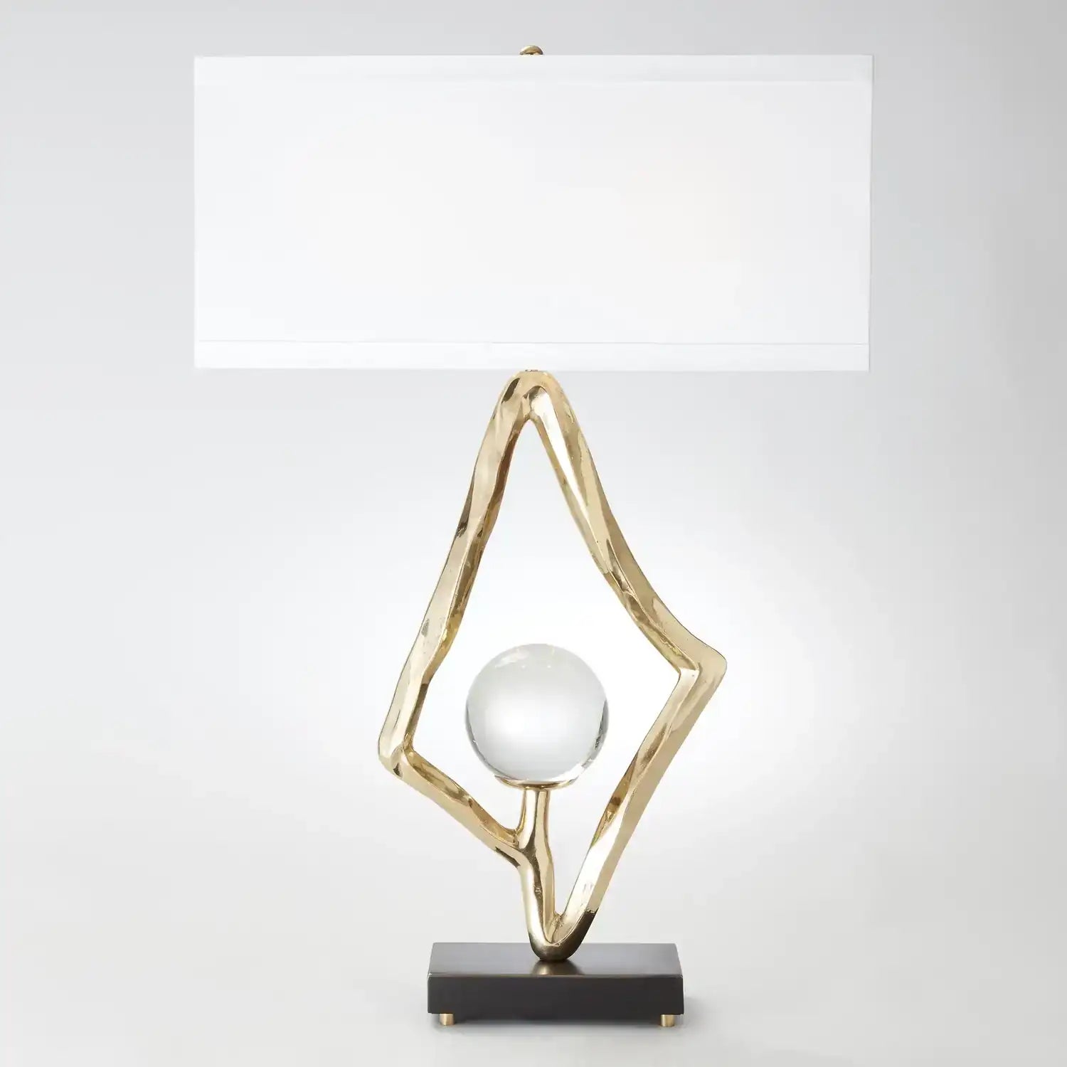 GLOBAL VIEWS, ABSTRACT LAMP W/6" CRYSTAL SPHERE, TABLE LAMPS