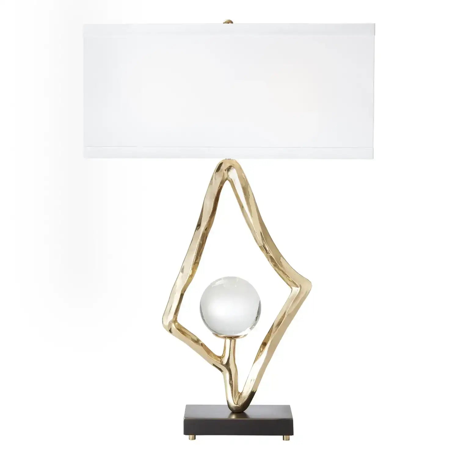 GLOBAL VIEWS, ABSTRACT LAMP W/6" CRYSTAL SPHERE, TABLE LAMPS
