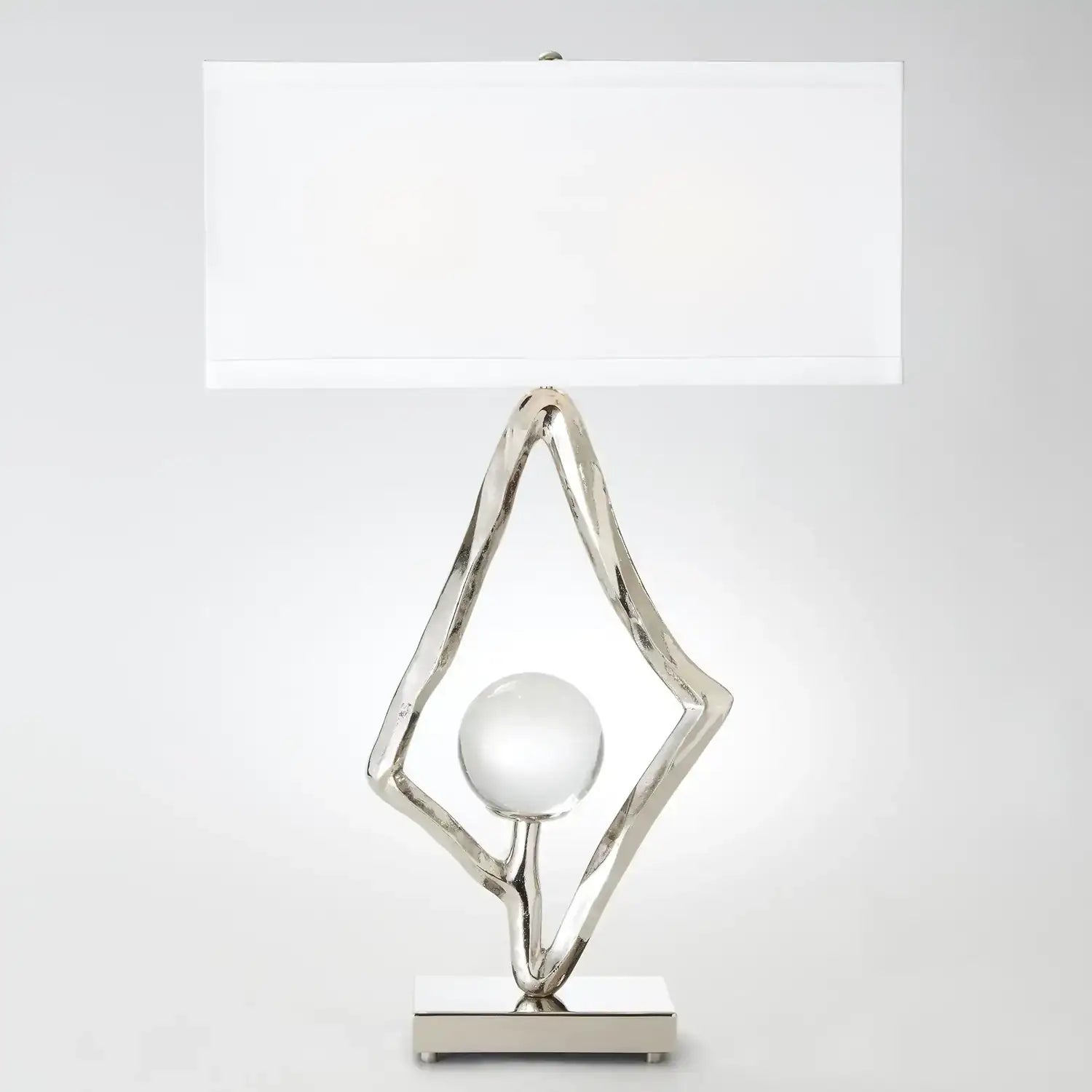 GLOBAL VIEWS, ABSTRACT LAMP W/6" CRYSTAL SPHERE, TABLE LAMPS